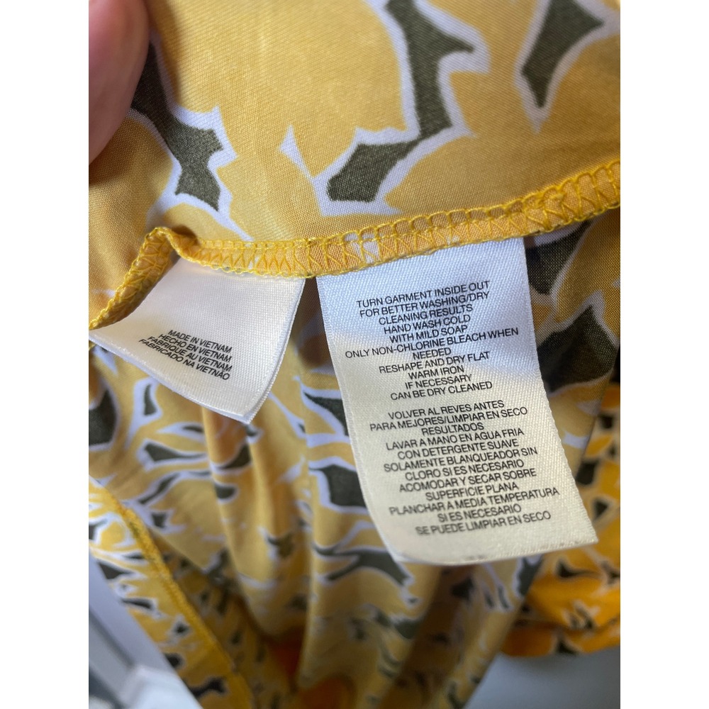 Jones New York Collection Woman Yellow Floral Sleeveless Tie Front Blouse 1X - Picture 5 of 5
